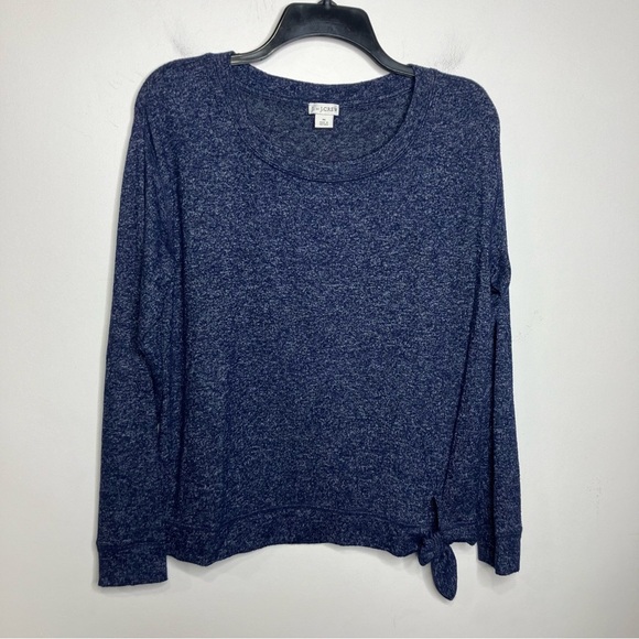 J. By J. Crew navy blue long sleeve top side knot size medium - Picture 1 of 5